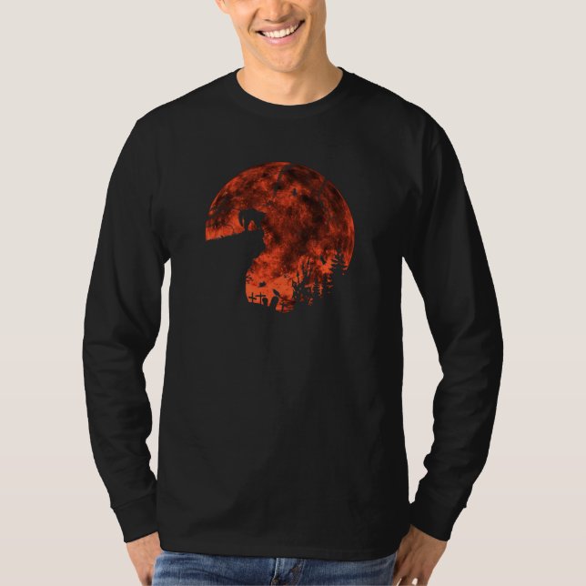 T-shirt Chat Red Lune tour ou traiter Bats Forest Funny Ha (Devant)