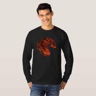 T-shirt Chat Red Lune tour ou traiter Bats Forest Funny Ha