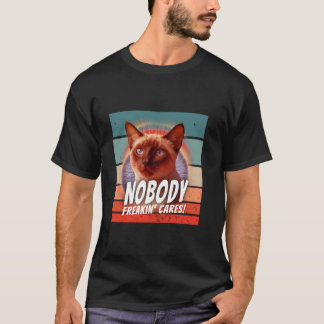 T-shirt Chat regard perçant attitude visage intense humori