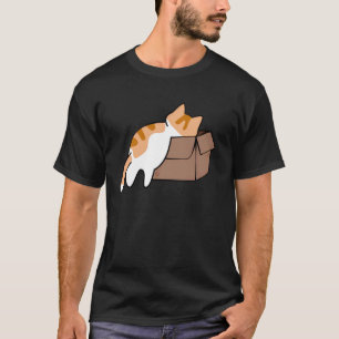 T-shirt Chat regardant dans une boîte pour hommes femmes e