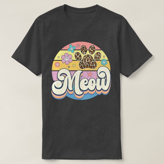 T-shirt Chat rétro 6 (Design devant)