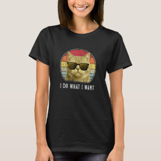 T-shirt Chat Rétro 90 Cat Je Fais Ce Que Je Veux Chat Cha
