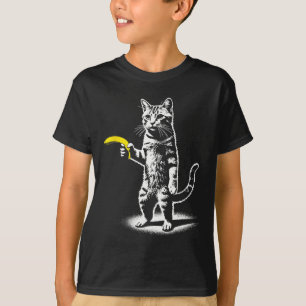 T-shirt Chat Rétro Avec Mème Banane Hommes Femmes Enfants 
