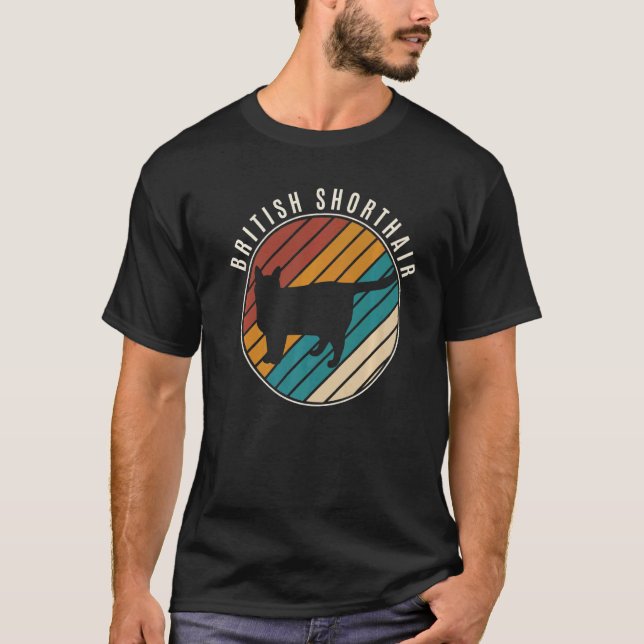 T-shirt Chat Rétro British Shorthair  Chat Chaton  1 (Devant)