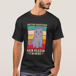 T-shirt Chat Rétro British Shorthair Principale Raison Pou