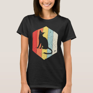 T-shirt Chat Rétro Chat Vintage Silhouette Chat Animal  60