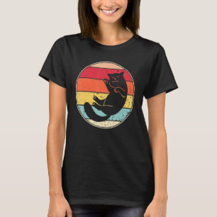 T-shirt Chat Rétro Chat Vintage Silhouette Chat Animal 7