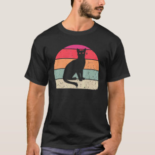 T-shirt Chat Rétro Chat Vintage Silhouette Chat Animal 7
