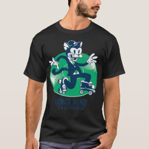T-shirt Chat rétro en costume RollerPatinage sur une Veni