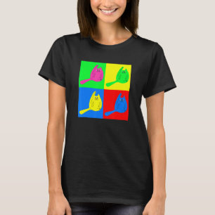 T-shirt Chat Rétro Pop Art Graphique Coloré Meow Chat
