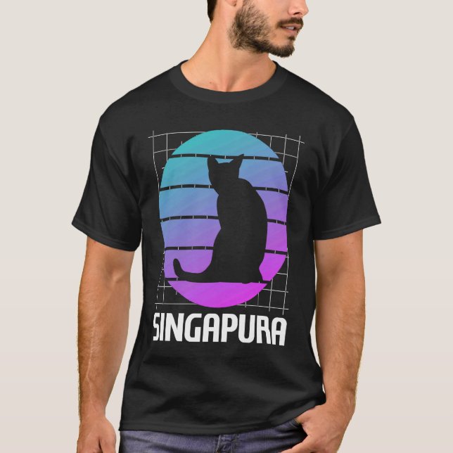 T-shirt Chat Rétro Singapura 1 (Devant)