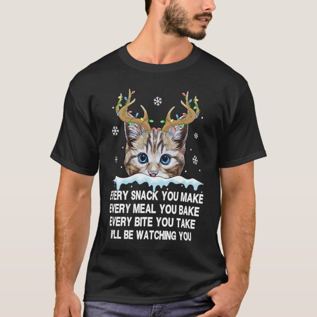 T-shirt Chat Rindeer Chaque Snack Que Vous Faites De La Ne (Devant)