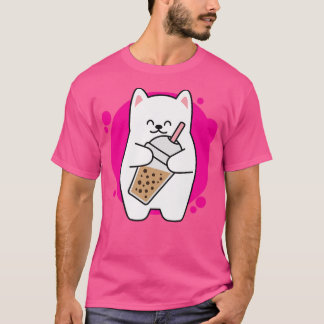 T-shirt Chat Rire Neko Kawaii Boba Thé Dans Le Style Anime