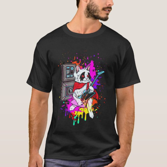 T-shirt Chat Rock 'n' Roll (Devant)
