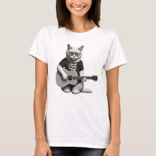T-shirt Chat-Rocking élégant