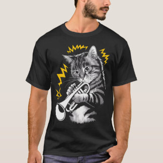 T-shirt Chat Rockstar Trompettiste Sur Chat
