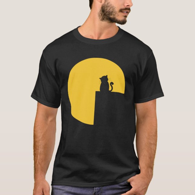 T-shirt Chat romantique pleine lune  1 (Devant)