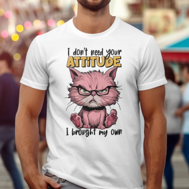 T-shirt Chat Rose Avec Attitude (Créateur téléchargé)