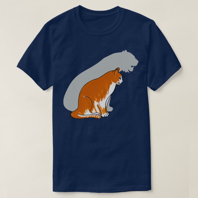 T-shirt Chat rouge blanc avec ombre tigre (Design devant)