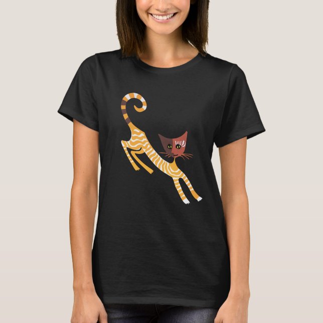 T-shirt Chat rouge drôle (Devant)