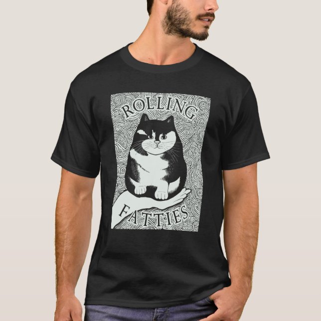 T-shirt Chat Roulant Fatties Monochrome Chatons (Devant)