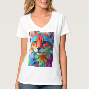 T-shirt Chat Roux Coloré Arc-en-ciel-68587