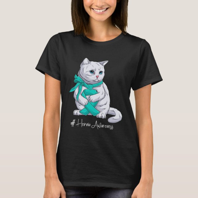 T-shirt Chat Ruban Sarcophage Mois de la Sensibilisation a (Devant)