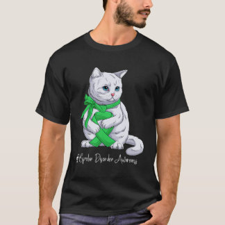 T-shirt Chat Ruban Vert Mois de Sensibilisation au Trouble