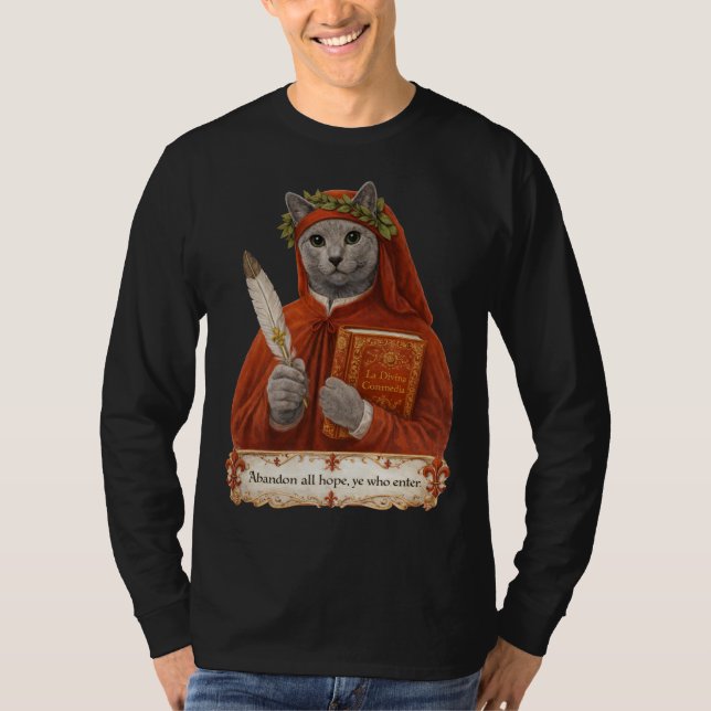 T-shirt Chat Russe Bleu Dante Alighieri (Devant)