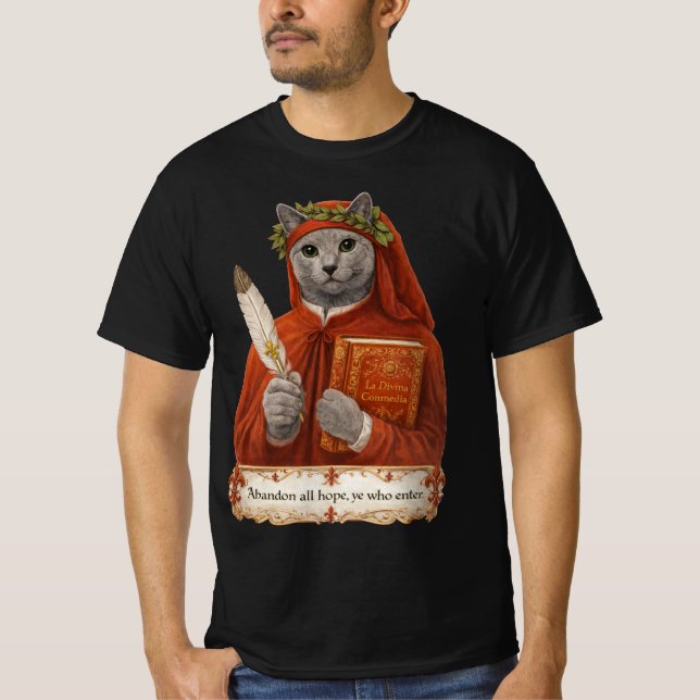 T-shirt Chat Russe Bleu Dante Alighieri (Devant)