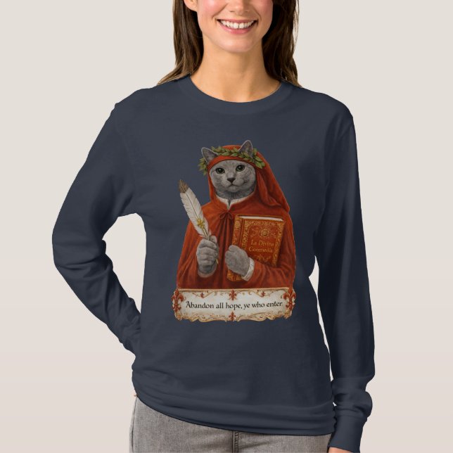 T-shirt Chat Russe Bleu Dante Alighieri (Devant)