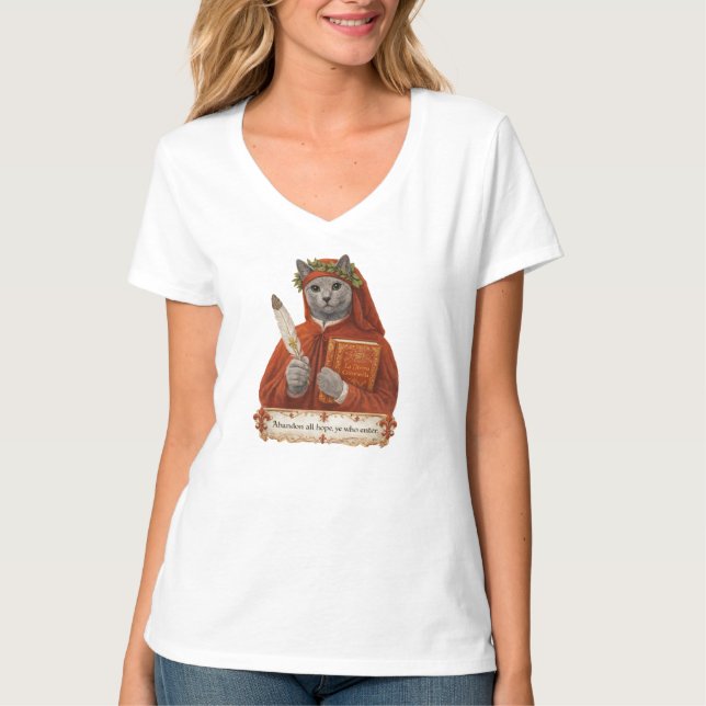 T-shirt Chat Russe Bleu Dante Alighieri (Devant)