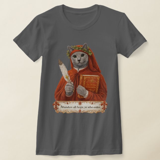 T-shirt Chat Russe Bleu Dante Alighieri (Poser)