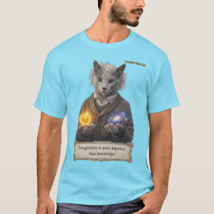 T-shirt Chat Russe Bleu Einstein - Imagination