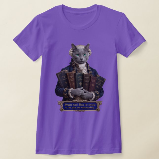 T-shirt Chat russe bleu Emmanuel Kant (Poser)