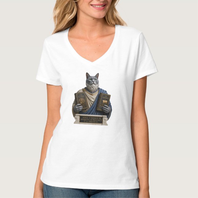 T-shirt Chat Russe Bleu Homère (Devant)