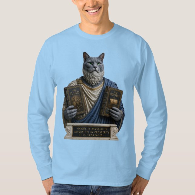 T-shirt Chat Russe Bleu Homère (Devant)