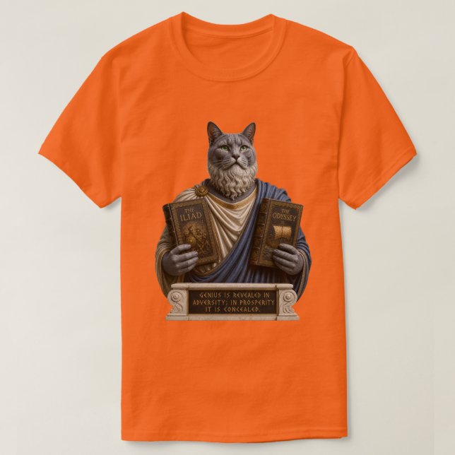 T-shirt Chat Russe Bleu Homère (Design devant)