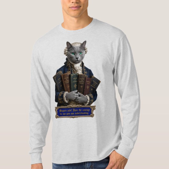 T-shirt Chat Russian Blue Emmanuel Kant (Devant)