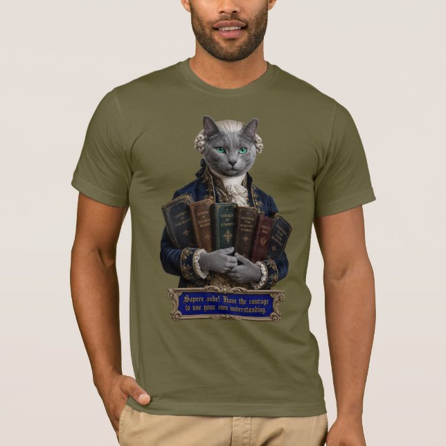 T-shirt Chat Russian Blue Emmanuel Kant (Devant)