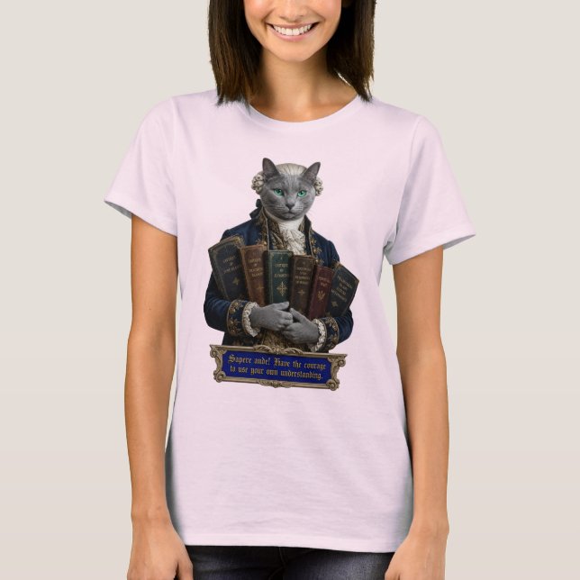 T-shirt Chat Russian Blue Emmanuel Kant (Devant)