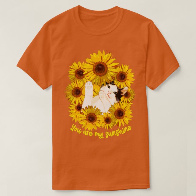 T-shirt Chat s, Chat Sunflower T, Chat Sunshine - 1  (Design devant)