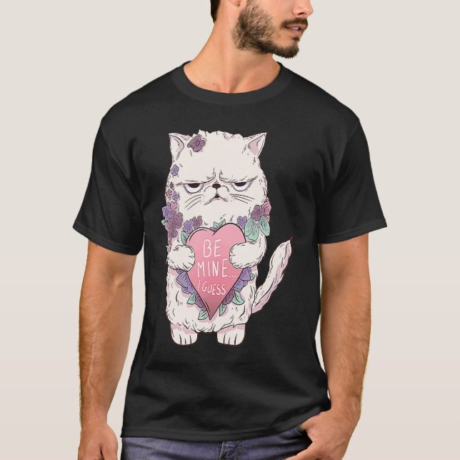 T-shirt Chat Saint-Valentin Enfants À Moi rose Chat (Devant)