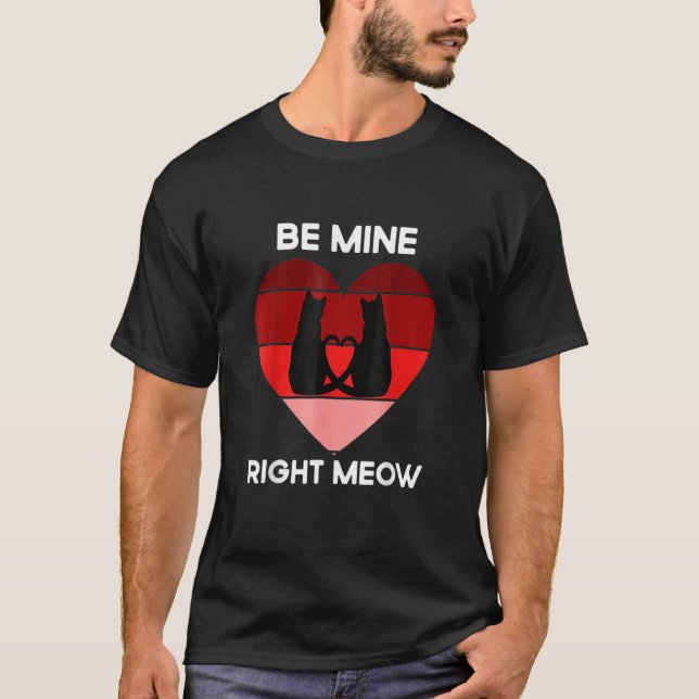 T-shirt Chat Saint-Valentin Être à moi Miaou Chat (Devant)