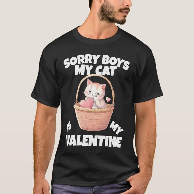 T-shirt Chat  Saint-Valentin Propriétaire de chat  4 (Devant)