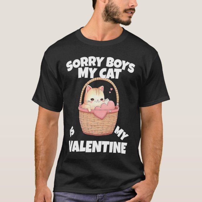 T-shirt Chat  Saint-Valentin Propriétaire de chat  8 (Devant)