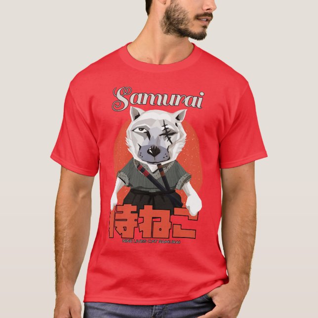 T-shirt Chat Samouraï 9 Vies (Devant)