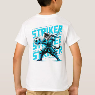 T-shirt Chat Samouraï Cool Attaquant de Football - Cadeau