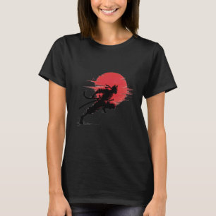 T-shirt Chat Samouraï Décoloré Vibes Rétro Ninja Japonais