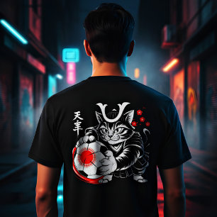 T-shirt Chat Samouraï Élégant Football Japon Pour les fans